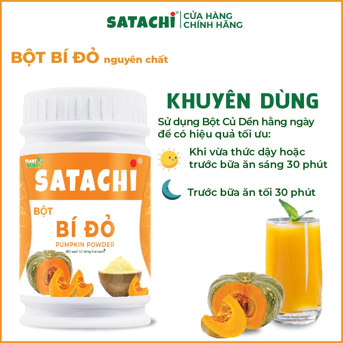 Bột Bí Đỏ nguyên chất SATACHI. Hộp 318g và