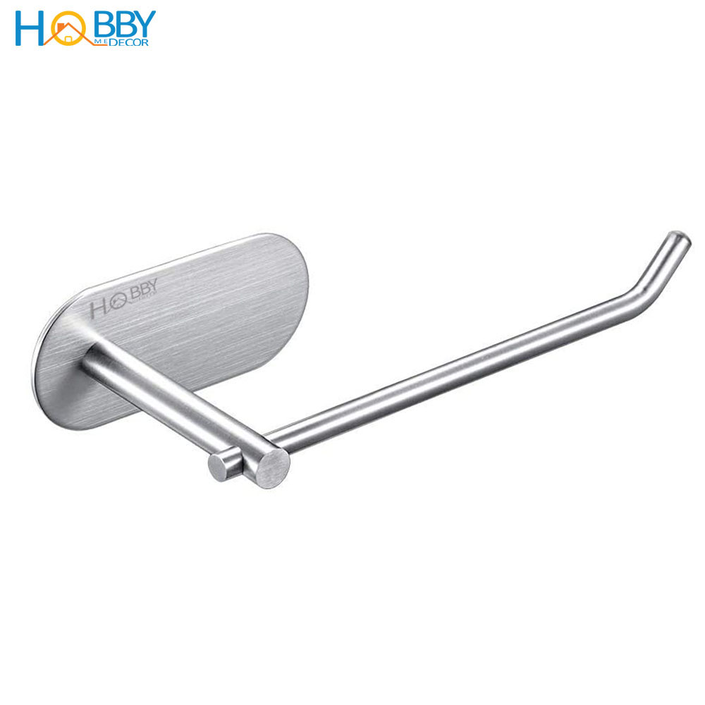 Kệ để cuộn giấy vệ sinh dán tường phòng tắm Hobby Home Decor G8 inox 304 kèm keo dán gạch men kính