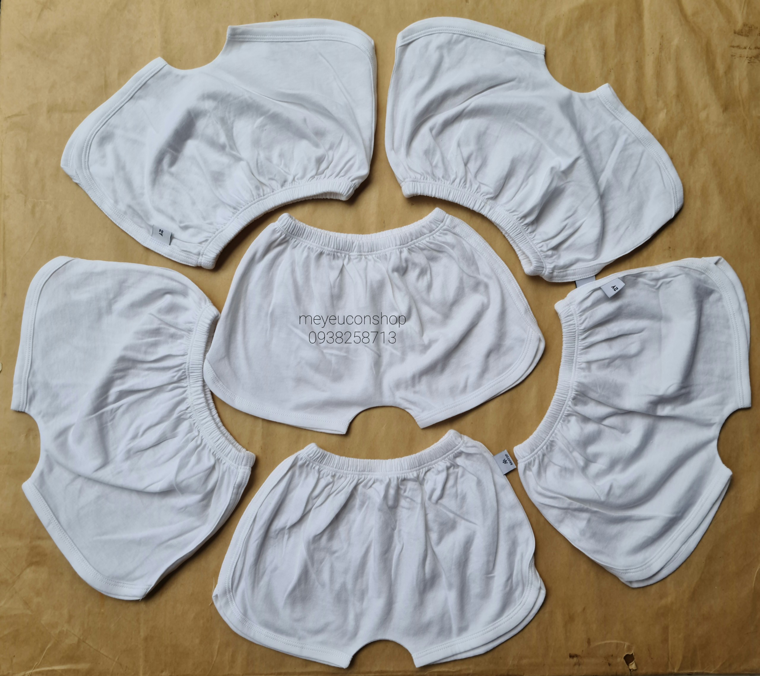 (5-15KG) QUẦN THỂ THAO COTTON TRẮNG NGẮN ĐÁY NGANG CHO BÉ - MIATOP