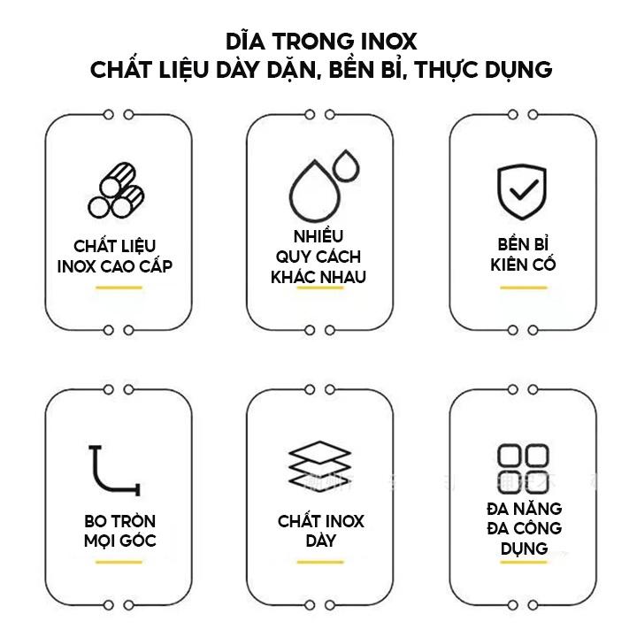Dĩa Ăn Tròn Dĩa Đựng Trái Cây Hoặc Décor Bàn Ăn Bằng Inox Màu Bạc Và Vàng Sang Trọng Đủ Loại Kích Cỡ BXG-111