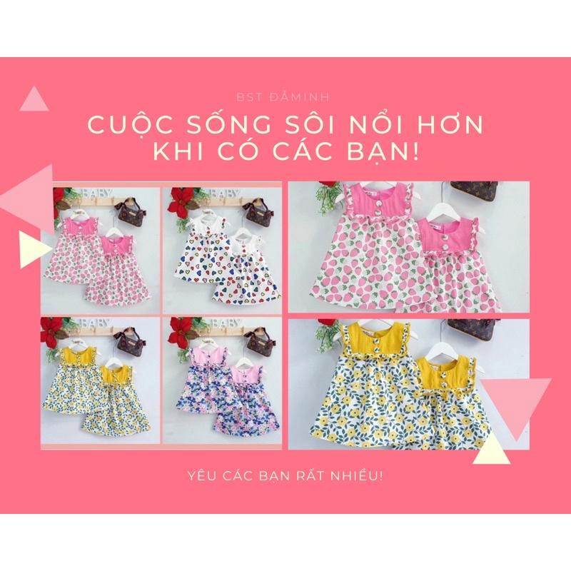 Đầm Váy Bé Gái Hoa Chất Kate Nhập Xinh Xắn Bé 8-35Kg
