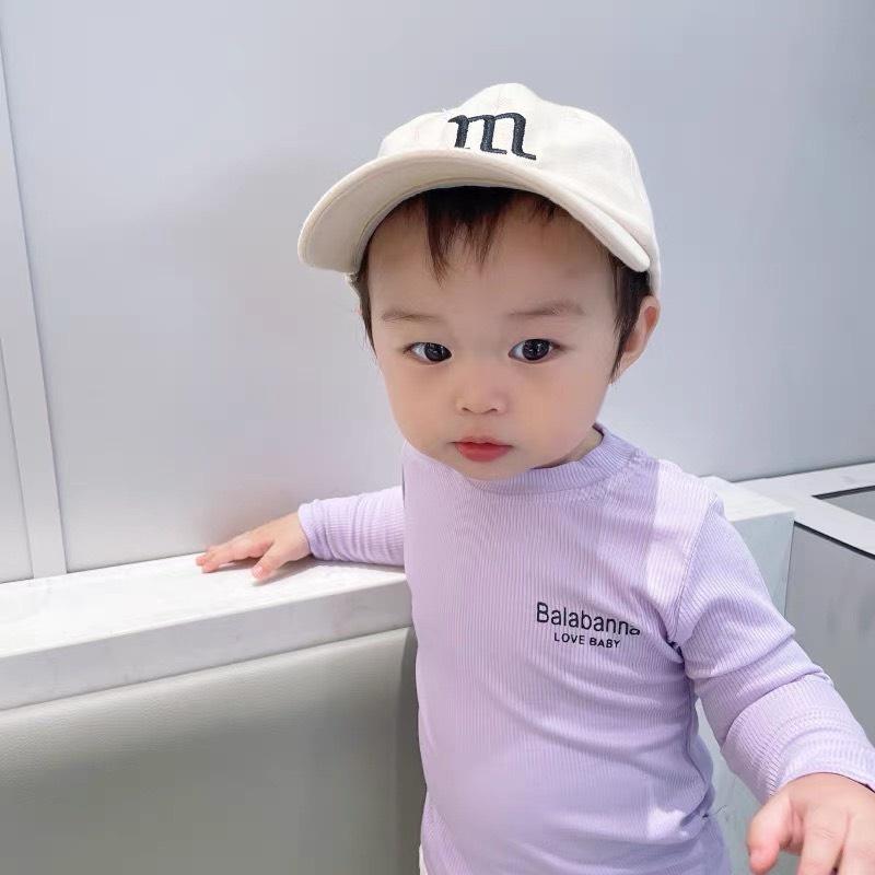 Áo giữ nhiệt dài tay in chữ love baby cho bé trai, bé gái cotton dày dặn phong cách Hàn Quốc