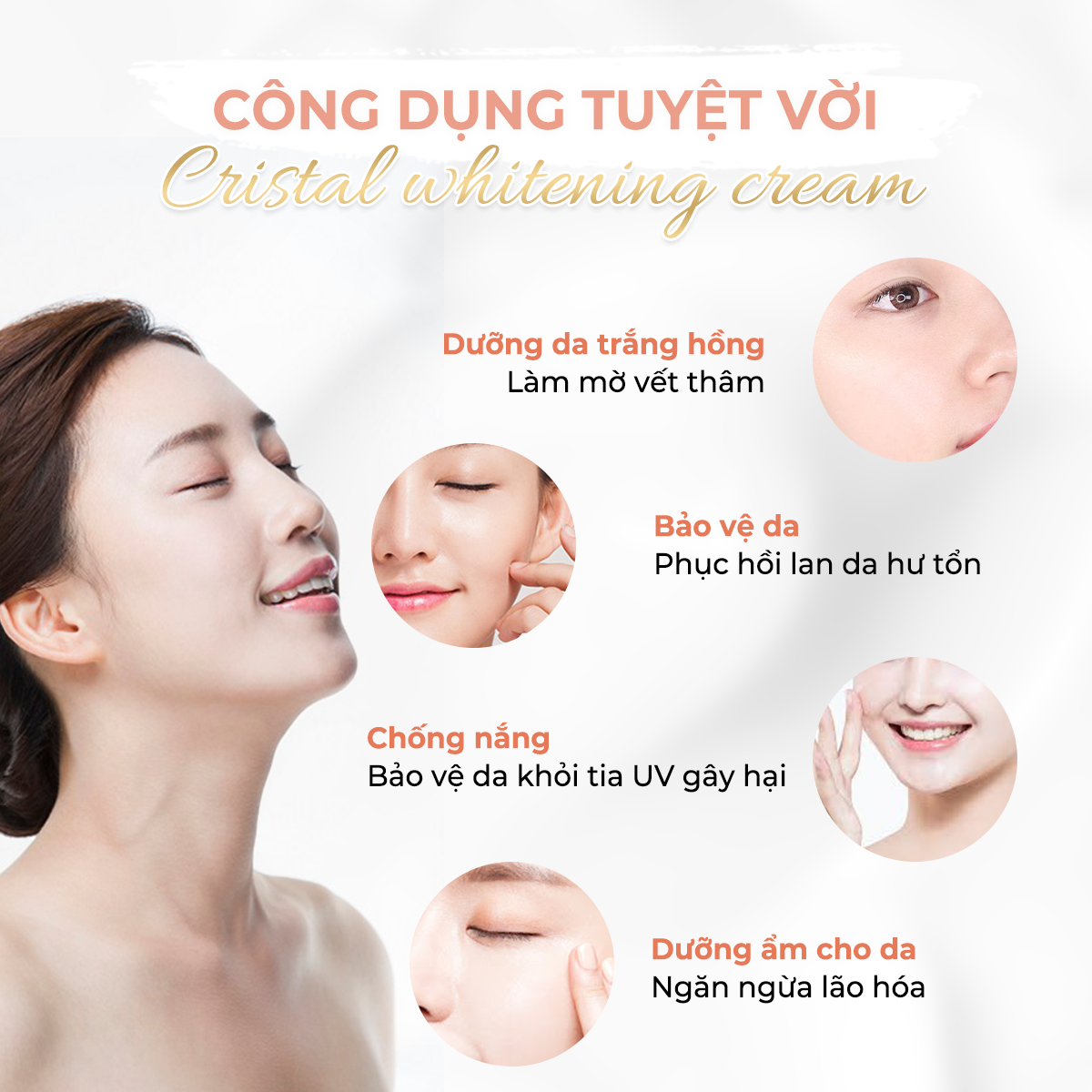 Kem Dưỡng Trắng Dưỡng Ẩm Da Ngày Đêm Crystal Clear Whitening Cream Oriskin