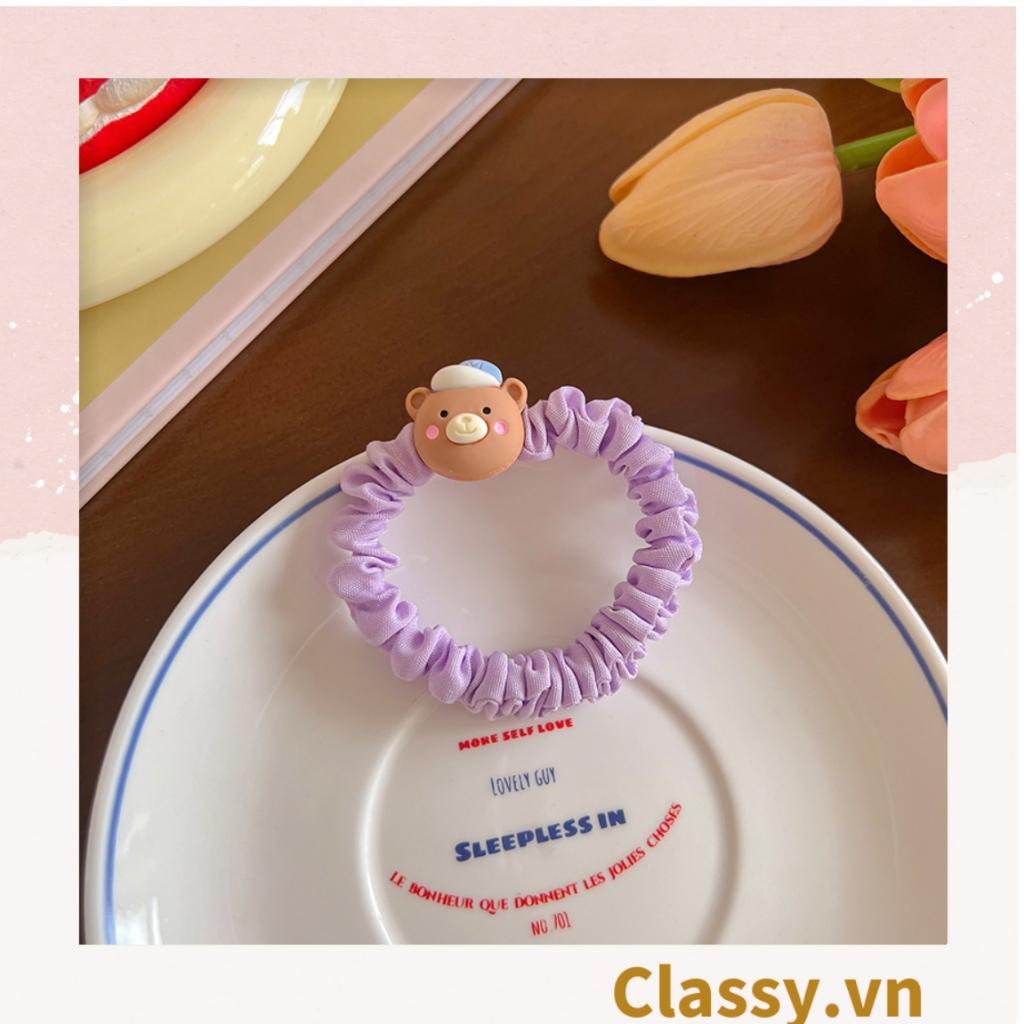Dây cột tóc Classy bằng vải phi bóng hình chú thỏ con đáng yêu siêu bền PK1365