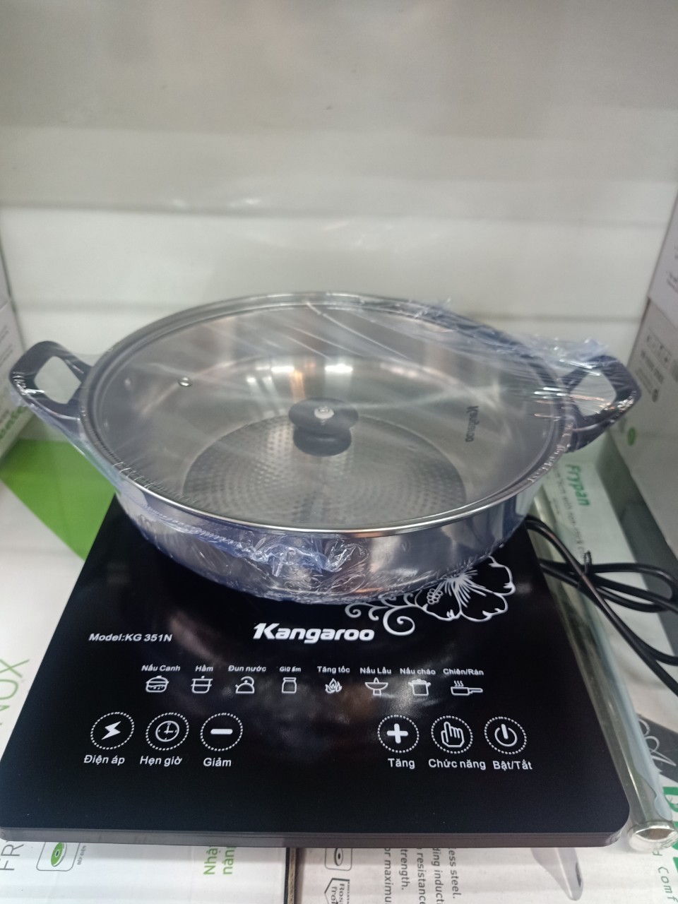 Bếp điện từ đơn KG351N hàng chính hãng bảo hành 12 tháng tặng kèm nồi lẩu inox dày đẹp