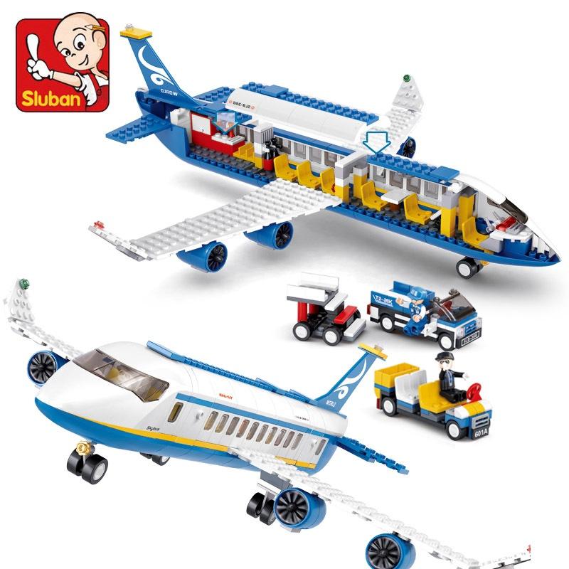 (463 mảnh)  Đồ chơi xếp hình Đồ chơi lego cho bé lắp ráp máy bay chở khách model Sluban B0366