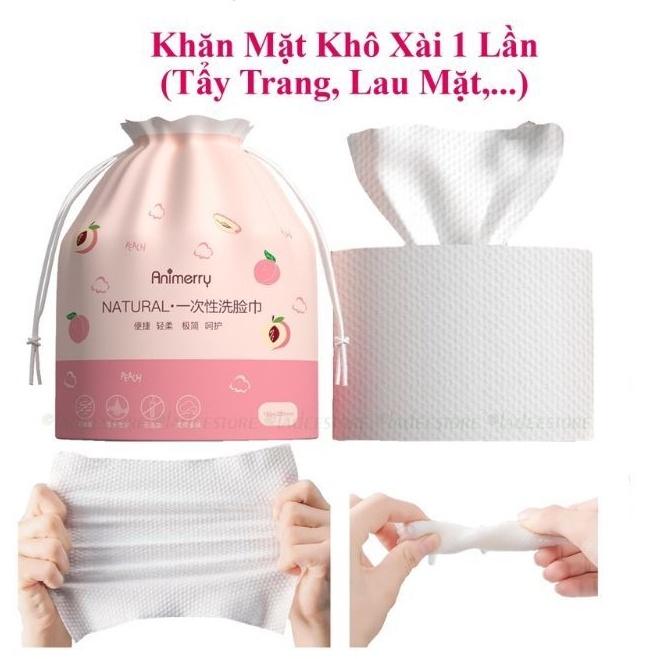 Khăn mặt khô dùng 1 lần,Cuộn tẩy trang, lau khô, lau ướt giấy cotton lau mặt dùng một lần Animerry Nội địa trung