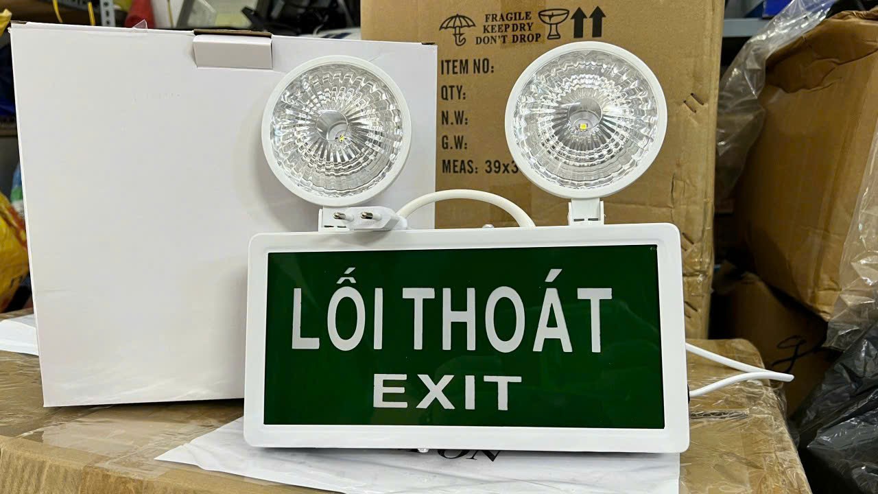 PIN Sạc]Đèn thoát hiểm,đèn khẩn cấp,đèn lối thoát exit thiết kế 2 in 1 Đèn Led Báo Thoát Hiểm Exit Khẩn Cấp Khi Cúp Điện - Dùng Cho Dãy Trọ - Kho Xưởng - Siêu Thị -Karaoke