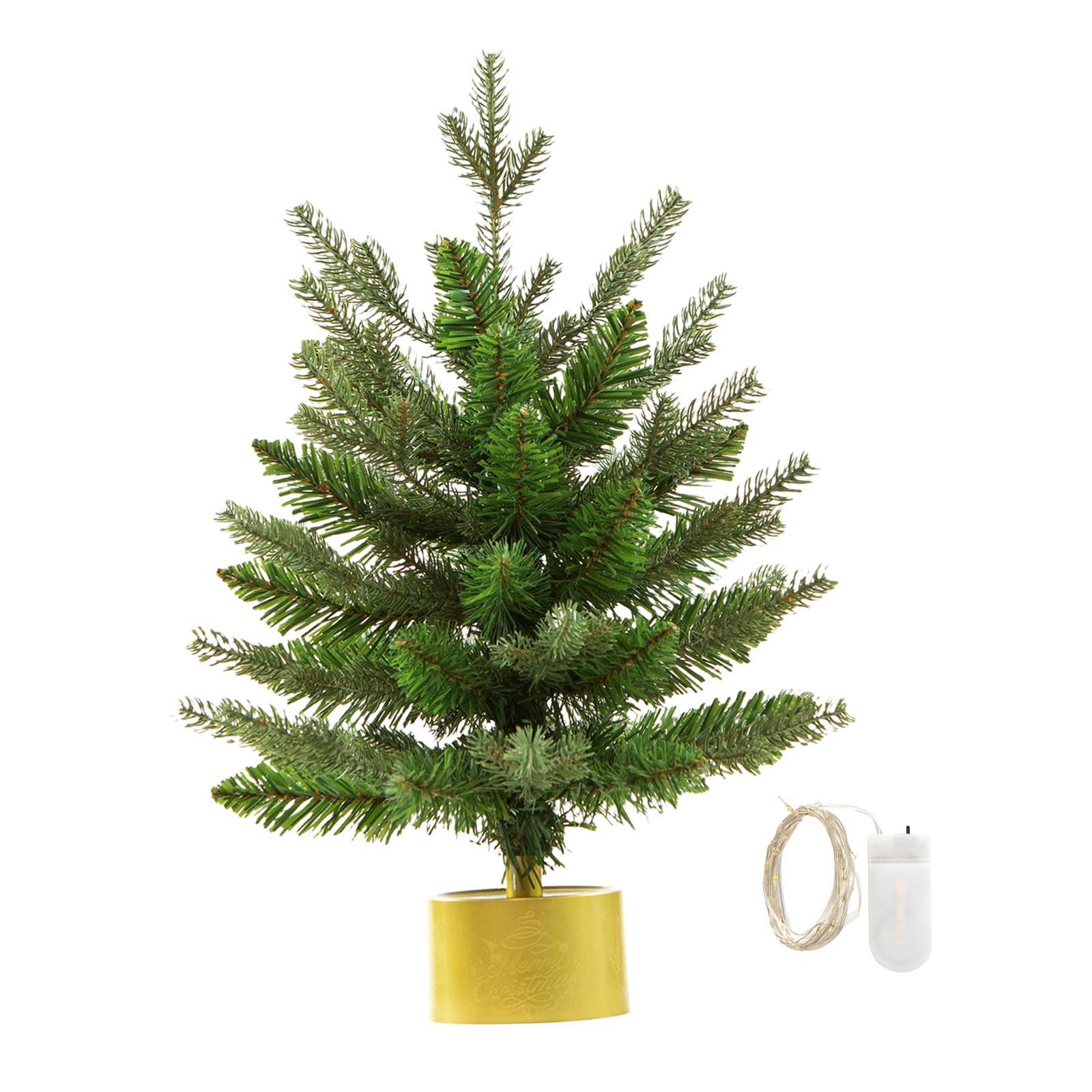 Mini Christmas Tree with Lights Centerpiece Flocked Christmas Tree for Desk Table Top