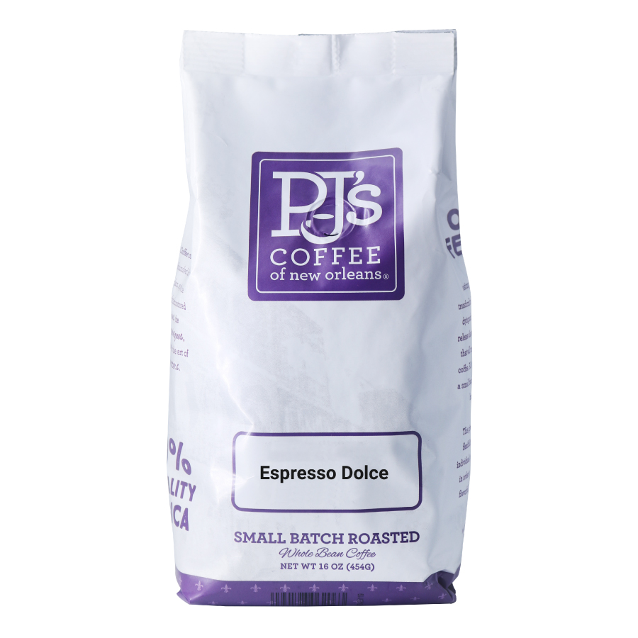 Espresso Dolce® Rang Đậm - PJ’s Coffee Cà Phê Hạt Arabica ,Đậm Vị , Hăng Phức Tạp Từ New Orleans, Mỹ – Gói 454g - Hạt cà phê