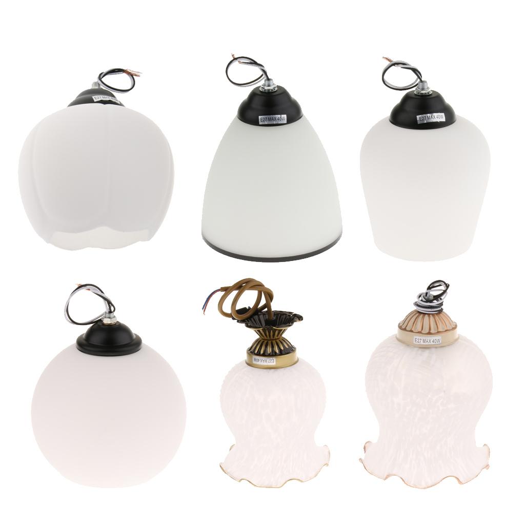 E27 White Frosted Glass Flush Ceiling Lighting Light Shade Lamp