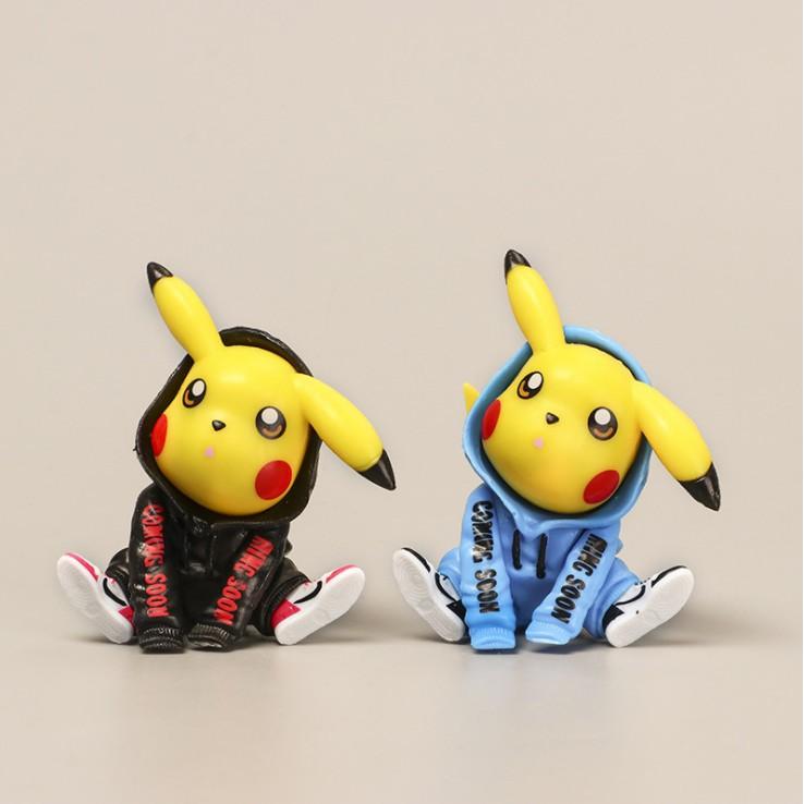 Mô hình Pikachu mặc áo Hoodie dễ thương cho các bạn trang trí tiểu cảnh, móc khóa, DIY