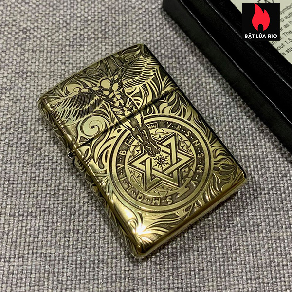 Bật Lửa Zippo Armor 169 Khắc Thiên Thần Và Đôi Cánh 5 Mặt – Zippo 169.Thienthan