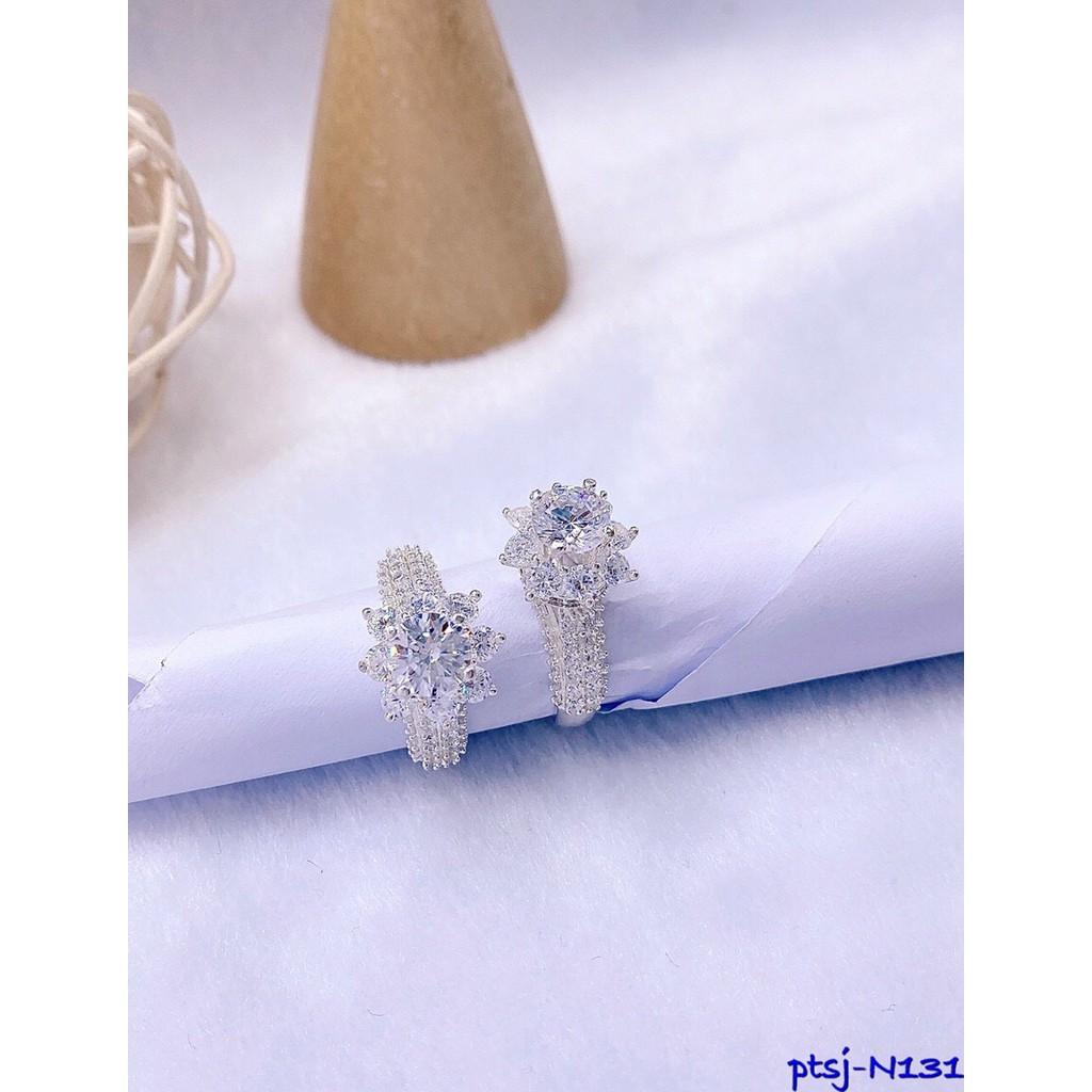 Nhẫn nữ bạc PJ nguyên chất đính đá N131