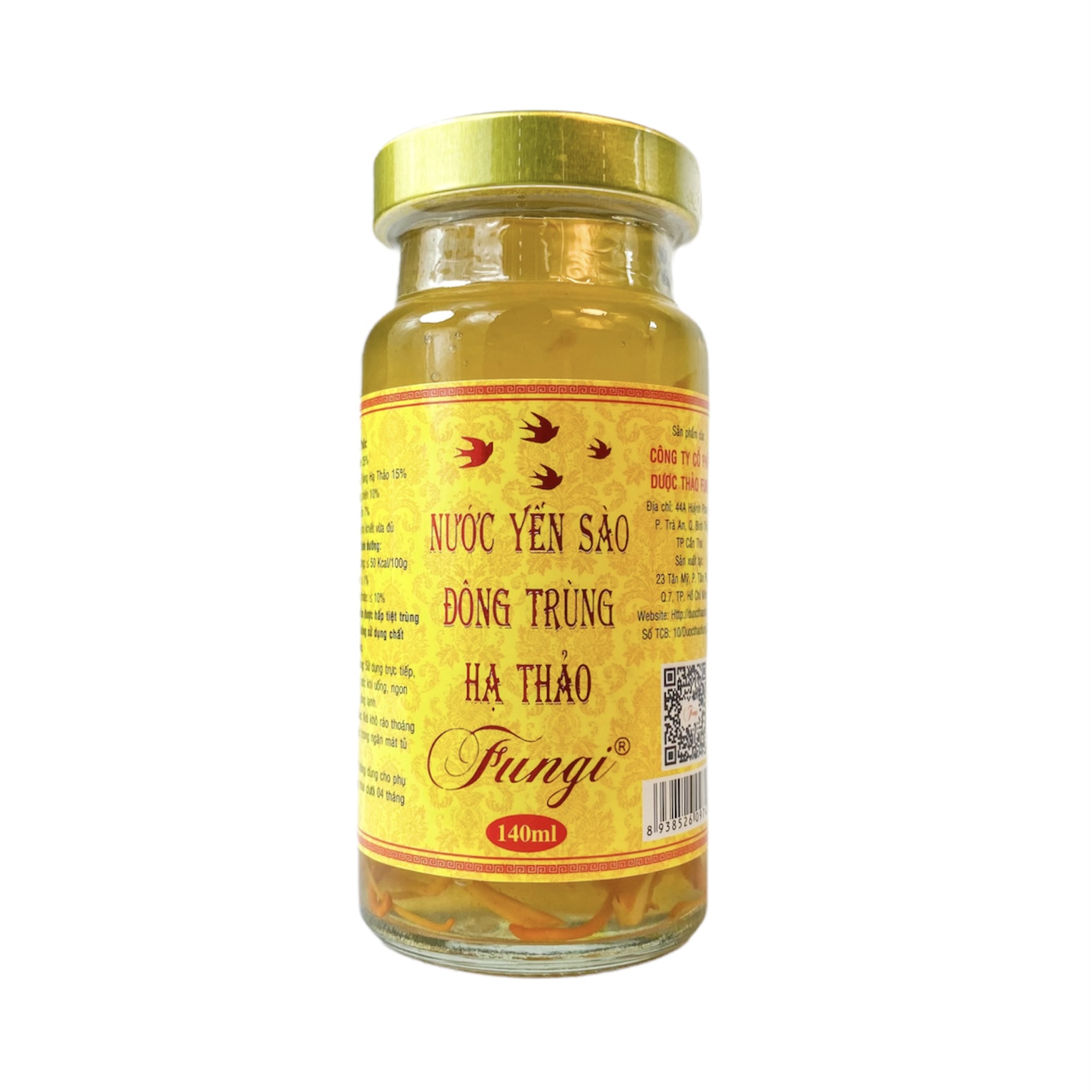 [420ml - 25% Tổ Yến] Yến Sào Đông Trùng Hạ Thảo Fungi Hộp Gỗ (3 hũ x 140ml)