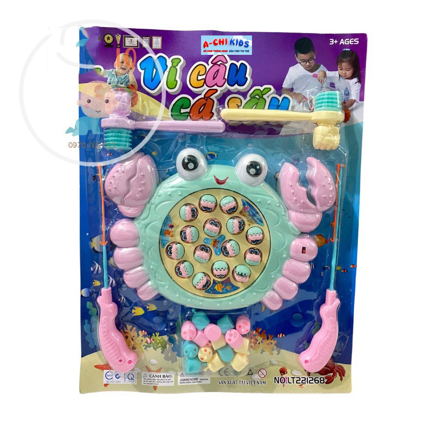 Đồ Chơi Câu Cá, Đập Chuột Búa Đệm Hơi Kèm Câu Cá Sấu Hình Con Cua Bằng Nhựa Phát Nhạc Cho Bé Thỏa Sức Vui Chơi