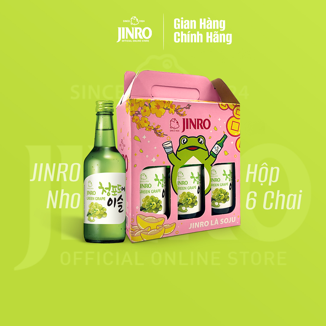 [CHÍNH HÃNG] Soju Hàn Quốc JINRO VỊ NHO 360ml - Combo 6 chai