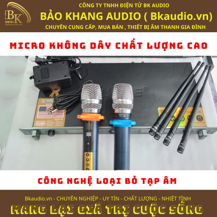 Micro không dây cầm tay UGX23-SHURE. Hai tầng số UHF riêng biệt loại bỏ tạp âm. Phạm vi hoạt động tốt dưới 150m. MSP: SPM-10