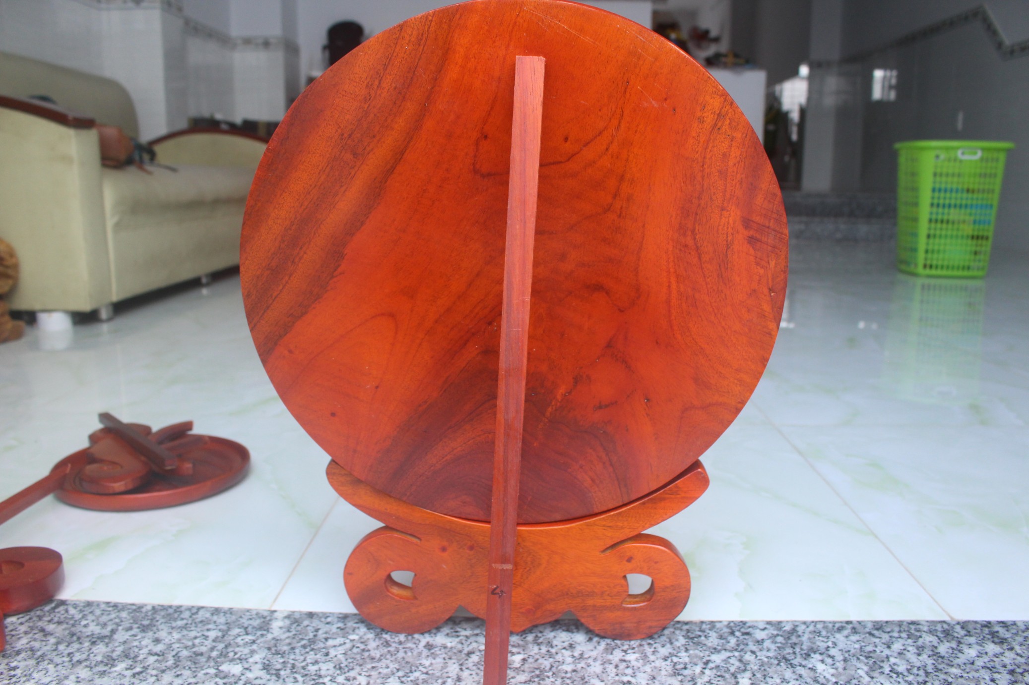 Đĩa gỗ ĐẠT MA SƯ TỔ để bàn đường kính 39cm