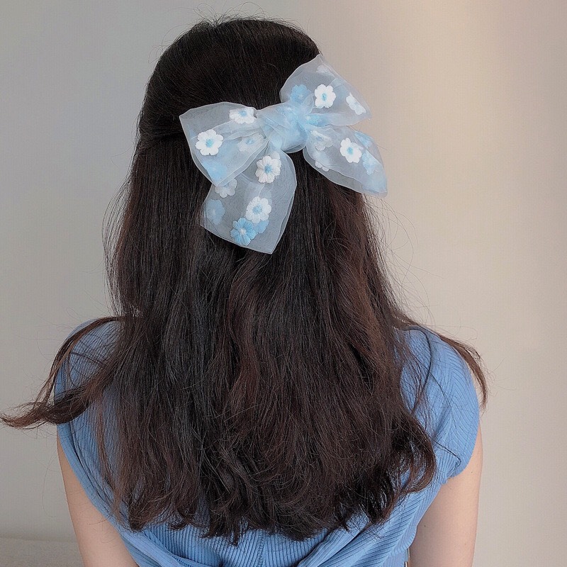 dây cột tóc scrunchies - kẹp tóc nơ hoa