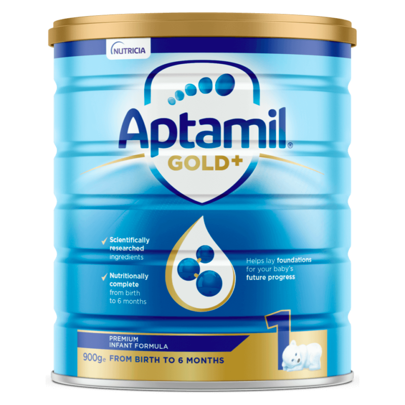 Aptamil Gold+ 1 Baby Infant Formula From Birth to 6 Months 900g  Sữa Công Thức Úc Cho Trẻ Sơ Sinh Đến 6 Tháng - Bổ Sung Men Tiêu Hóa và 18 Loại Vitamin Thiết Yếu Cho Trẻ Phát Triển Toàn Diện