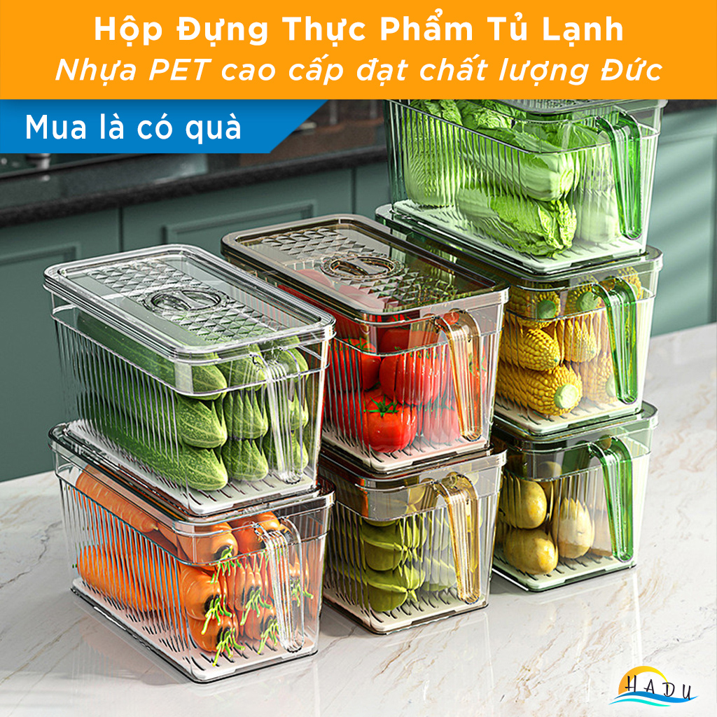 Hộp Đựng Trái Cây Hoa Quả Trong Tủ Lạnh Có Nắp Nhựa PET Trong Suốt Cao Cấp Đạt Chất Lượng Đức CCKO