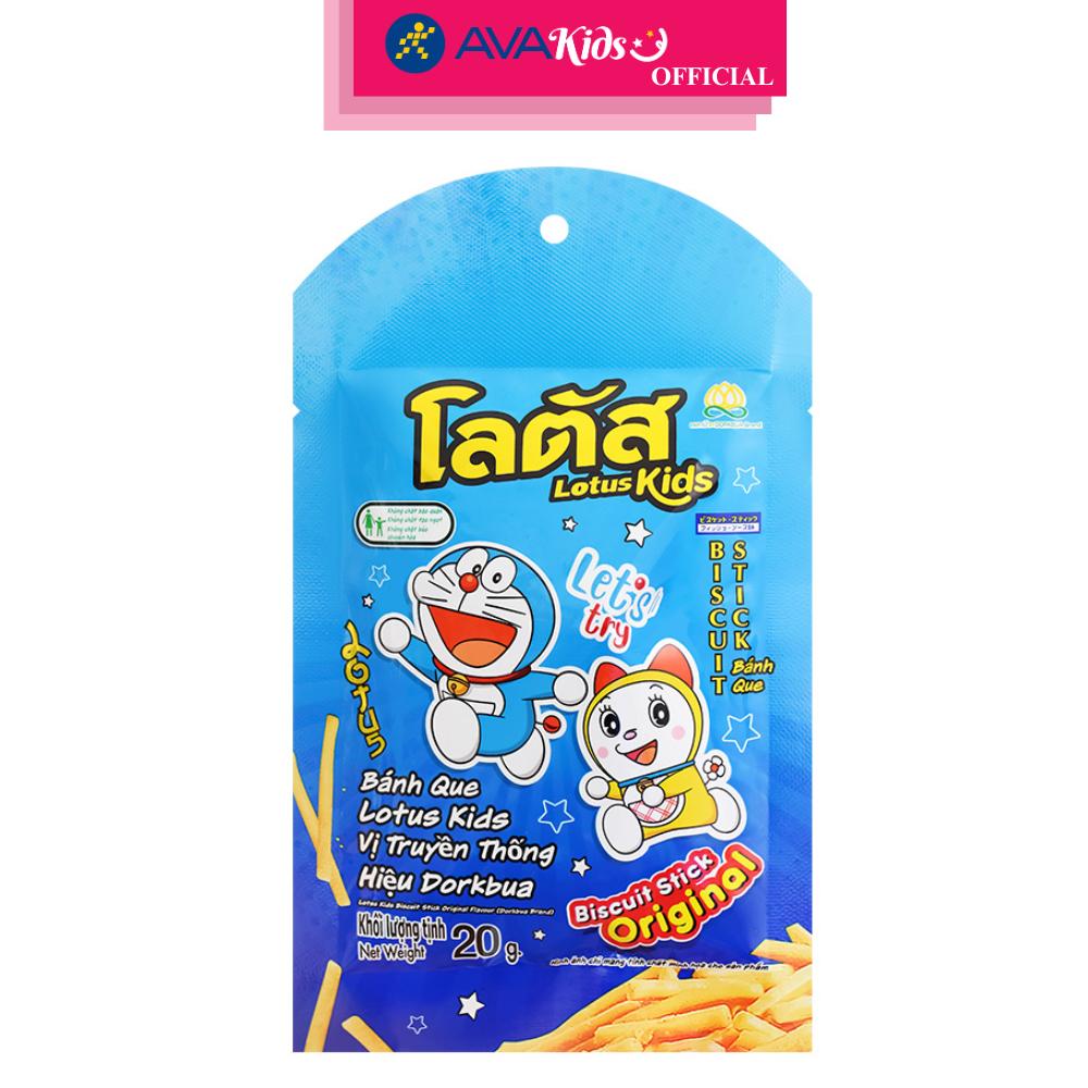 Bánh que Dorkbua Lotus Kids vị truyền thống gói 20g (từ 2 tuổi) - Giao bao bì ngẫu nhiên