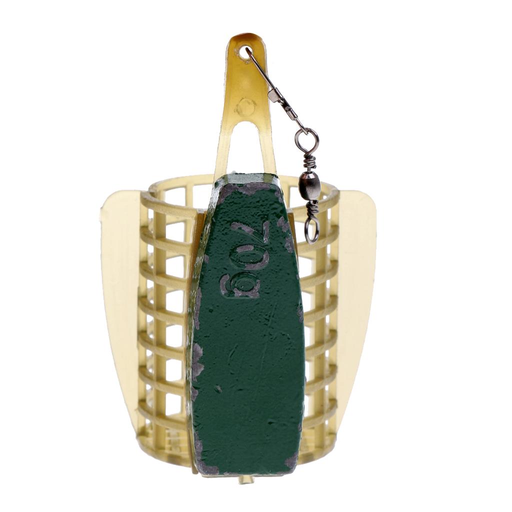 Fishing Feeder Lure Trap Bait Cage Bait Thrower with Lead Sinker
