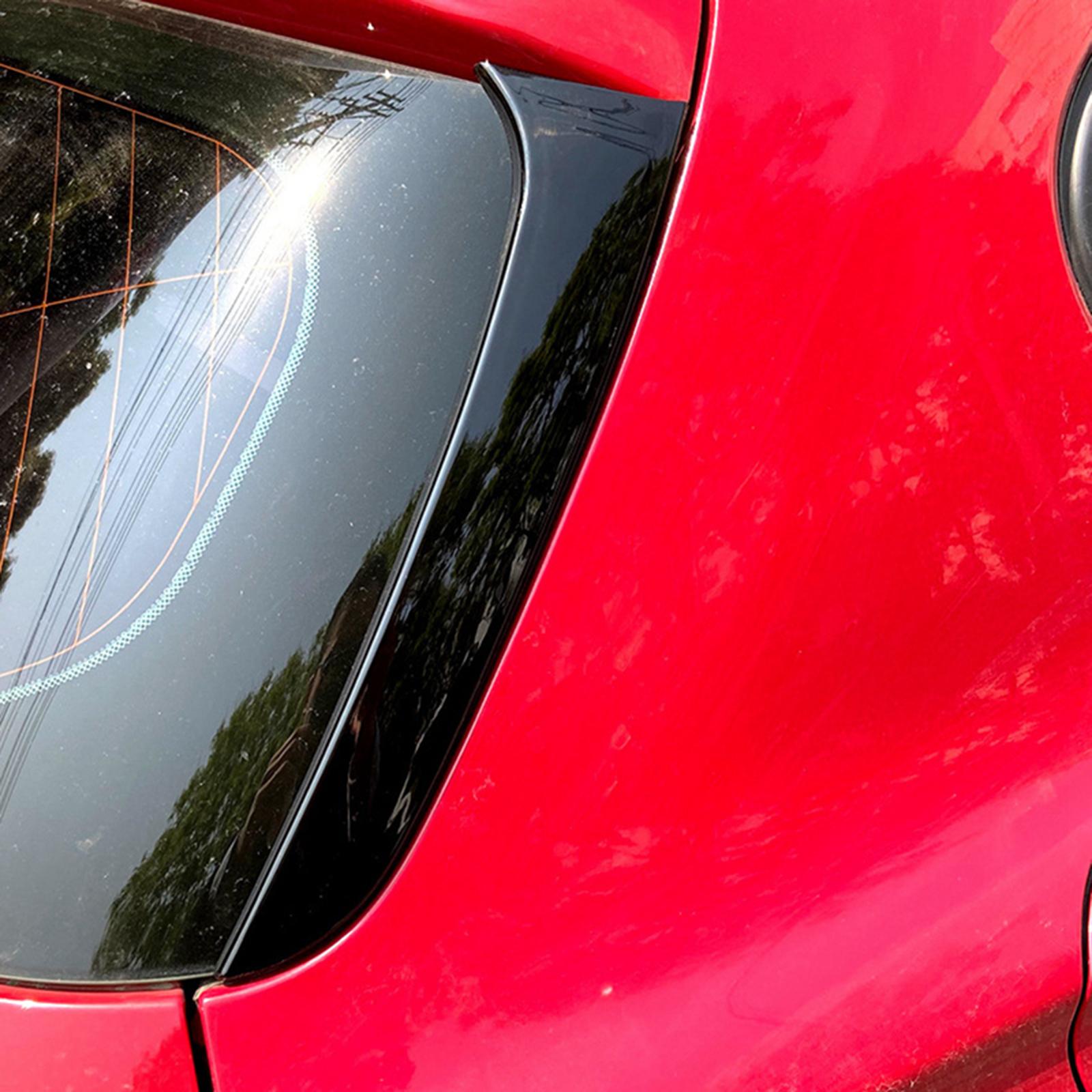 Black One Pair Rear Window Spoiler Side Strip Cover Trim For