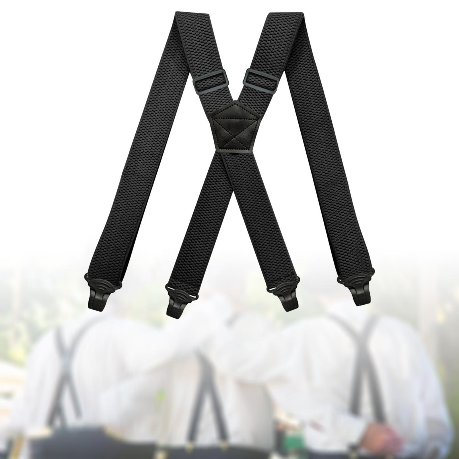 Mens Womens Suspender Elastic Straps Heavy Duty 4 Clips Trucker Suspenders Clothes Accessories