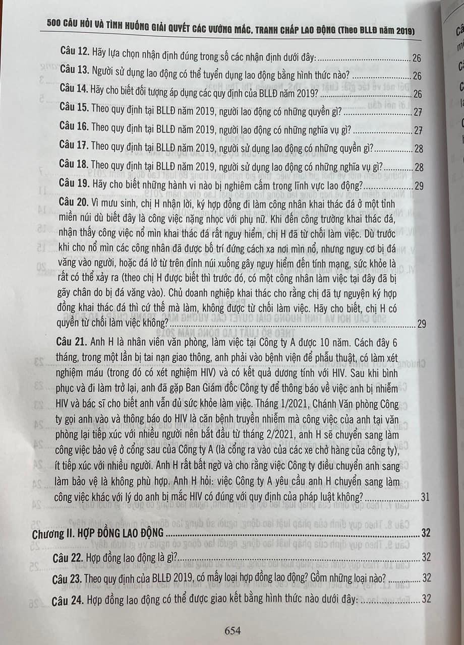 500 Câu hỏi và tình huống giải quyết các vướng mắc tranh chấp lao động