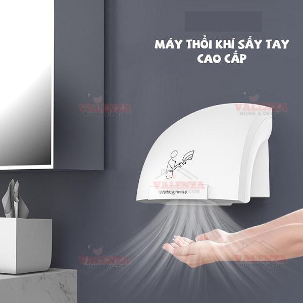 Máy sấy tay tự động cảm ứng hồng ngoại thông minh Valenza sấy nóng khô nhanh gió mạnh