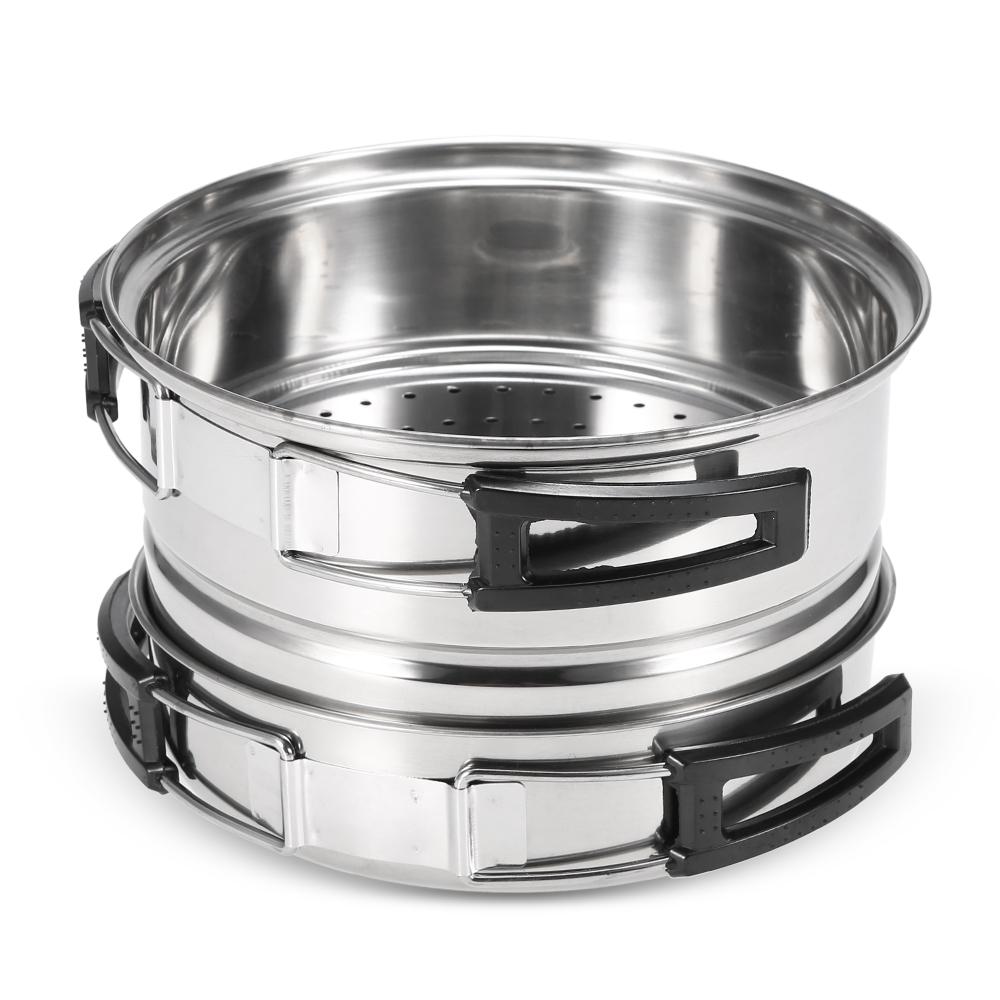 Bộ 3 cái nồi nấu ăn cắm trại Nồi bằng thép không gỉ