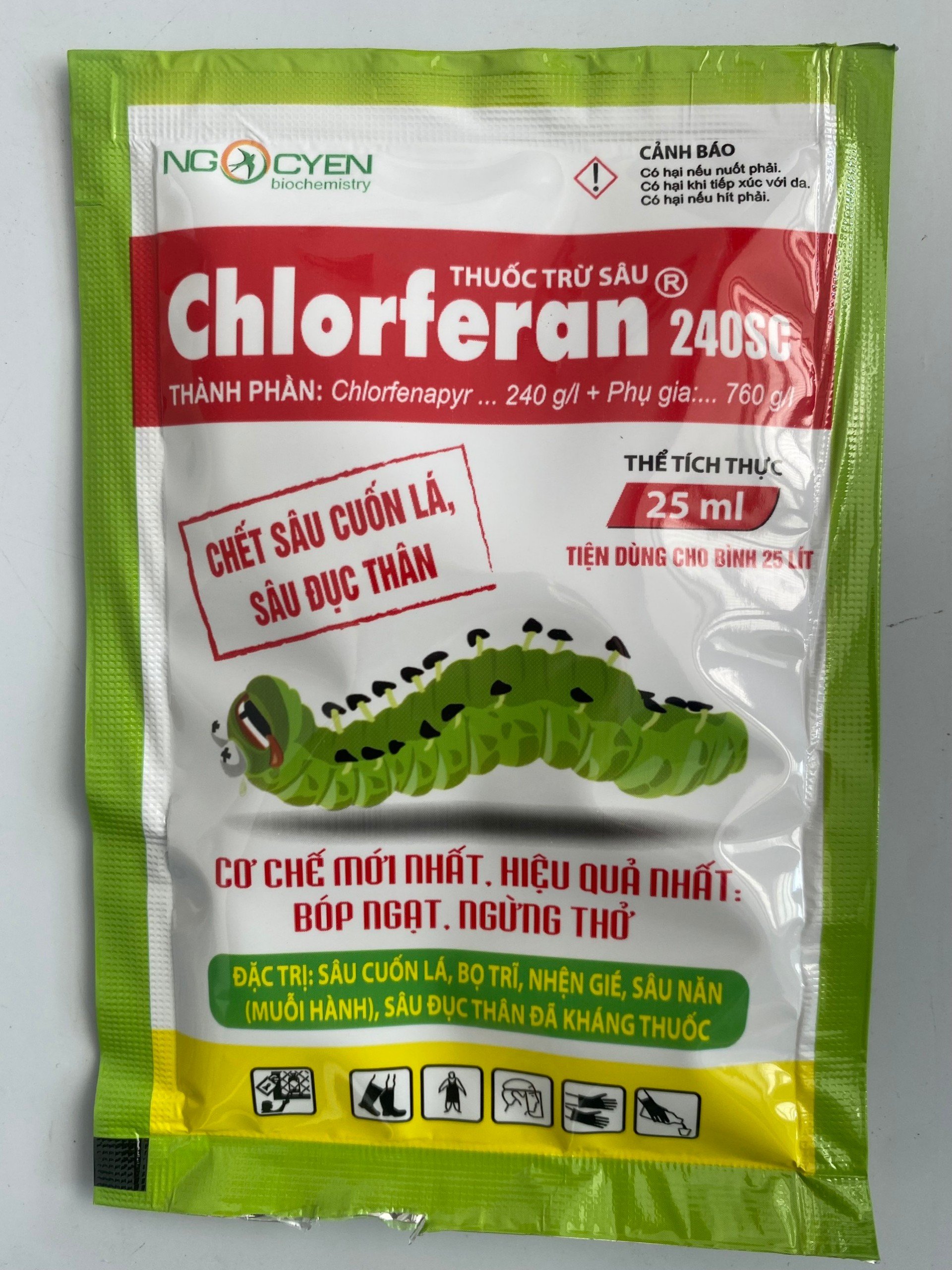 Chế phẩm CHLORFERAN 240SC | Chuyên diệt Sâu Cuốn Lá, Sâu Ăn Lá | Gói 25ml