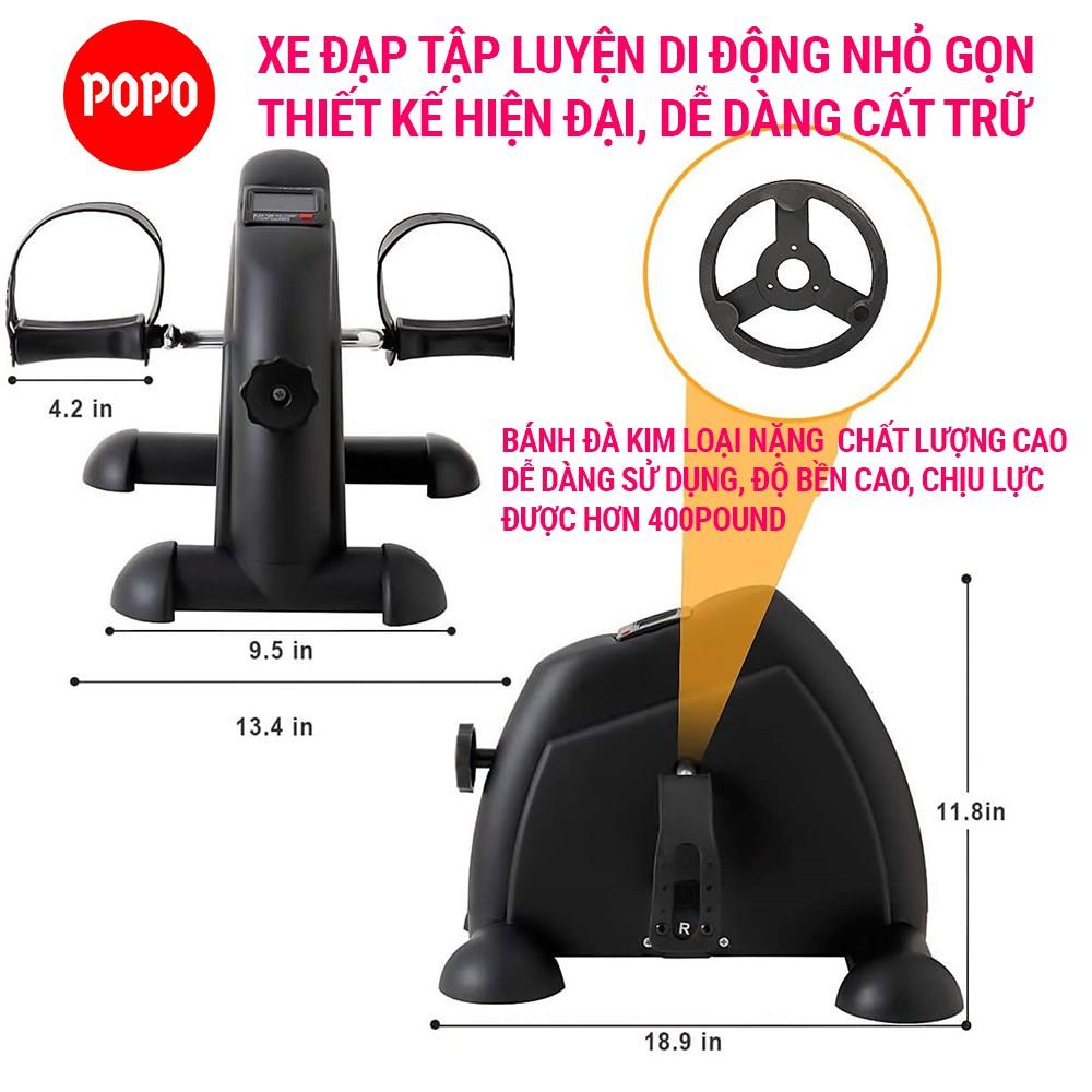 Xe đạp tập mini hỗ trợ tập cơ tay, tập chân tại nhà giúp phục hồi chức năng, giảm đau nhức YGW36Black cao cấp POPO