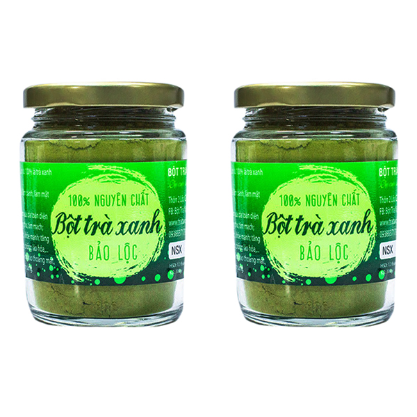 Combo 2 Bột Trà Xanh Nguyên Chất Bảo Lộc Vũ Gia (100g / Hũ)