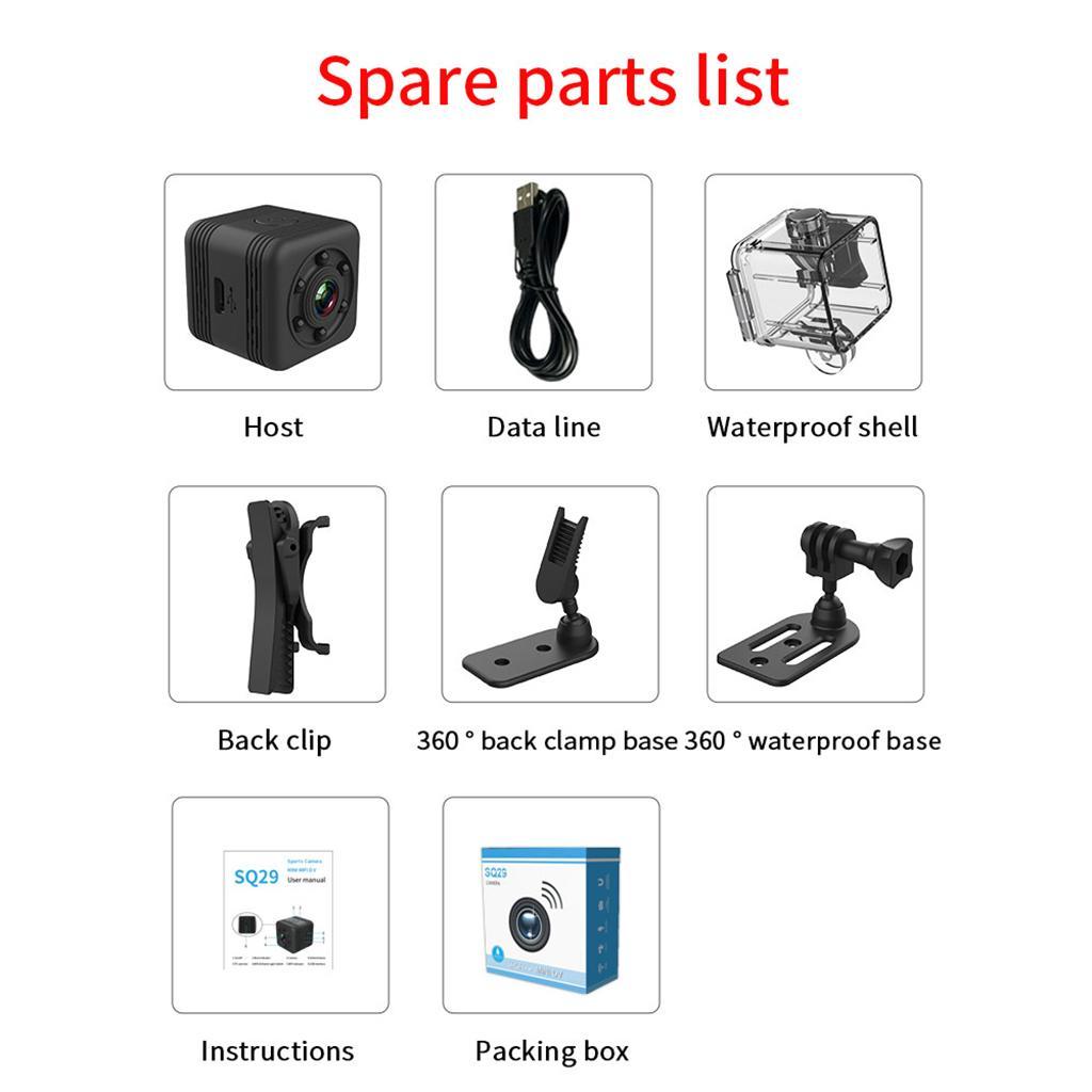 SQ29 Mini Wireless WiFi IP Camera Full 720p IR