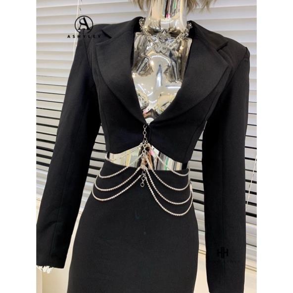 Mẫu mới hot 2023 Váy vest đính đá dây xinh