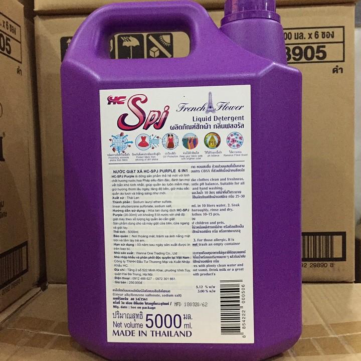 Nước giặt xả đậm đặc SPJ 06 in 01 màu tím 5.000ml Thái Lan