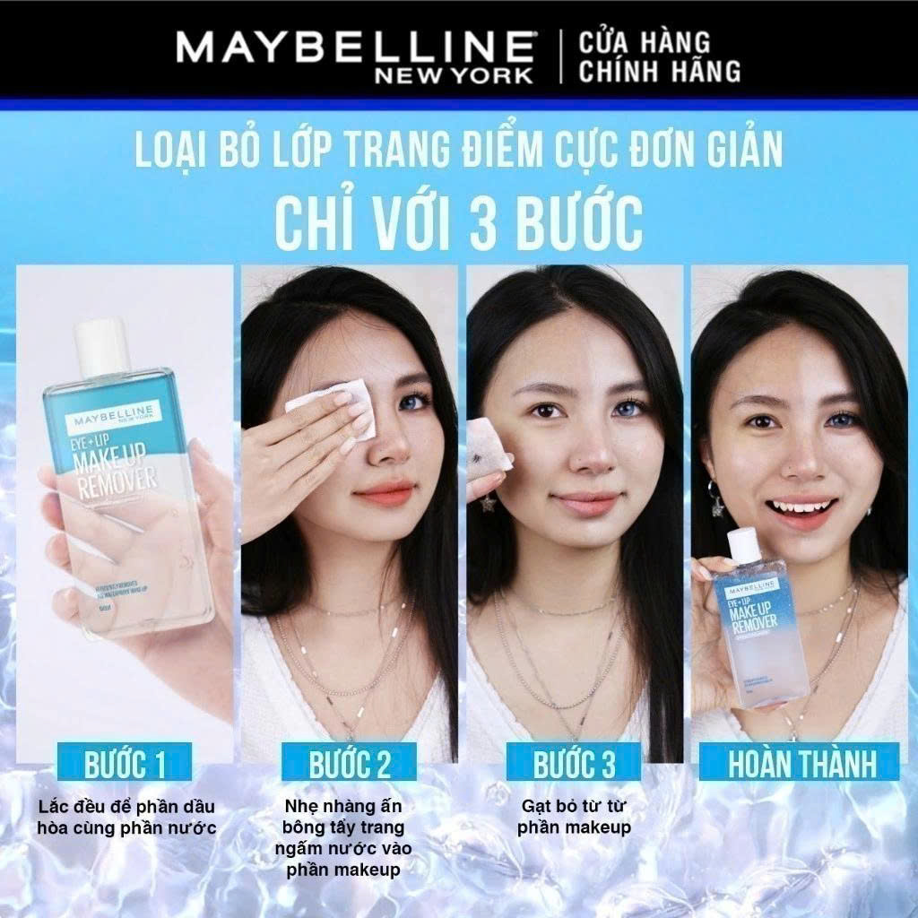 Nước tẩy trang mắt và môi Maybelline New York Eye &amp; Lip Makeup Remover 150ml