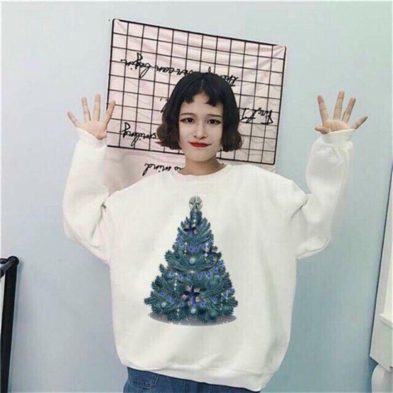 áo nỉ sweater in cây thông noel mới nhất