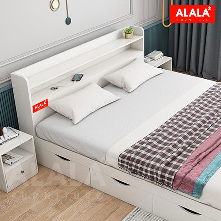 Giường ngủ ALALA70 + 3 hộc kéo / Miễn phí vận chuyển và lắp đặt/ Đổi trả 30 ngày/ Sản phẩm được bảo hành 5 năm từ thương hiệu ALALA/ Chịu lực 700kg