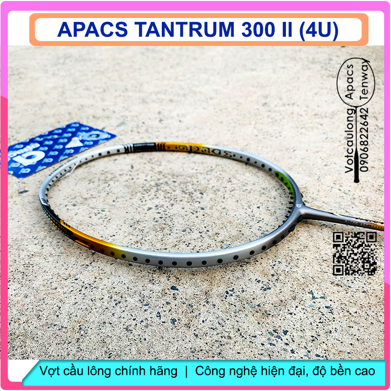 Vợt cầu lông Apacs Tantrum 300 II - 4U | Vợt cân bằng công thủ, thân đũa công nghệ mới, kiểm soát cầu tốt, chịu lực đan lưới cao