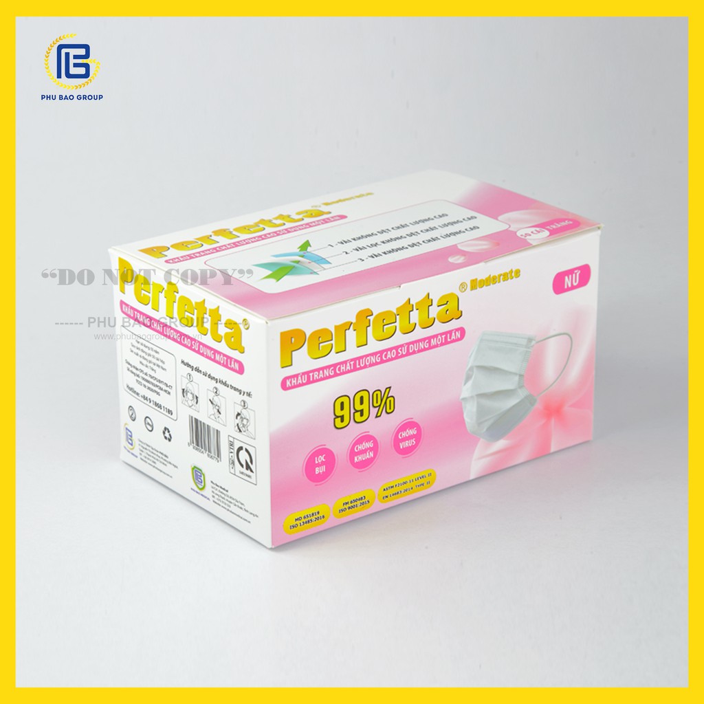 Khẩu trang y tế 3 lớp Perfetta Moderate for Ladies