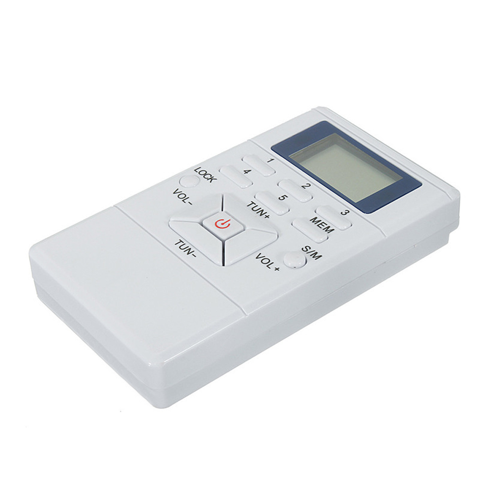 Bộ thu sóng âm thanh nổi Xử lý tín hiệu kỹ thuật số DSP Radio dành cho hội họp, màn hình LCD, lanyard - Màu trắng