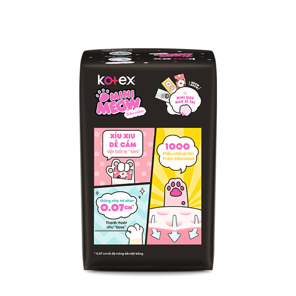 Combo 8 Băng vệ sinh Kotex Mini Meow Siêu Mềm SMC 8 miếng