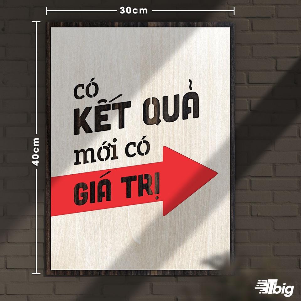 Tranh động lực TBIG123: Có kết quả mới có giá trị 30x40cm