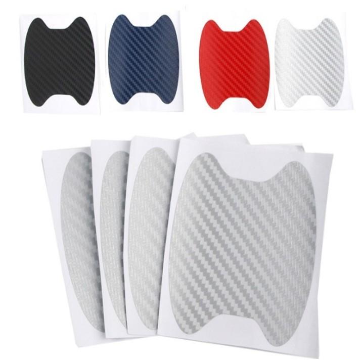 Bộ 4 Vỏ Bọc Tay Nắm Cửa Xe Hơi Bằng Sợi Carbon Chống Trầy Xước, Set 4 decal chống trầy xước trang trí HÕM CỬA ô tô