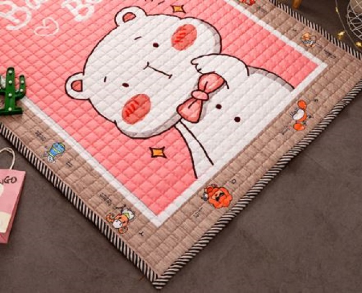 Thảm nằm chơi chần bông cao cấp cho bé - họa tiết Baby Bear