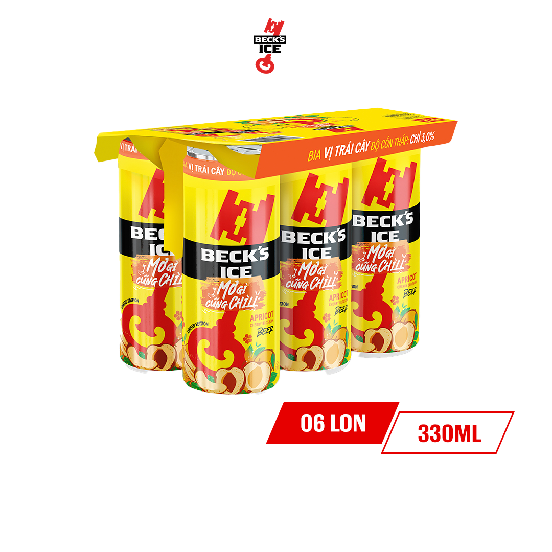 Lốc 6 Lon Bia Beck’s Ice Vị Mơ - Hoa Anh Đào (330ml/ lon)